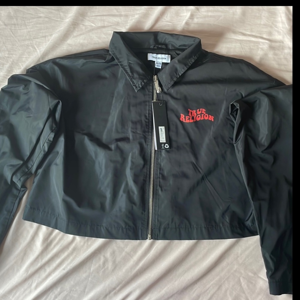 True religion windbreaker cropped jacket
